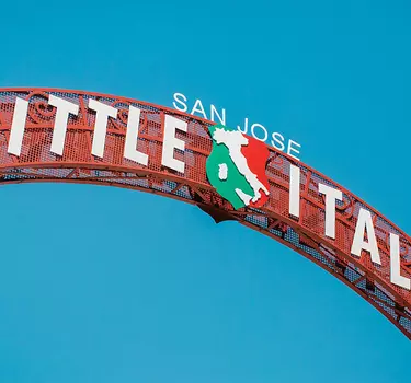 Little Italy arch at the entrance of Little Italy