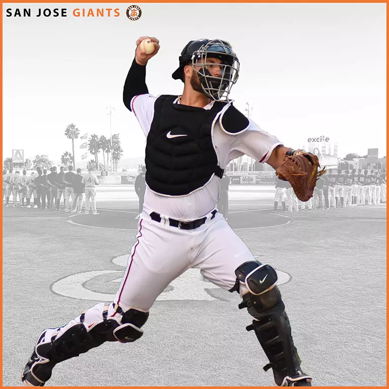 A baseball player from the San Jose Giants in San Jose, California