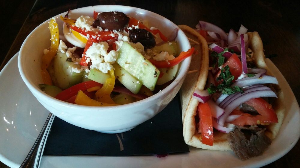 Gyro and Greek salad