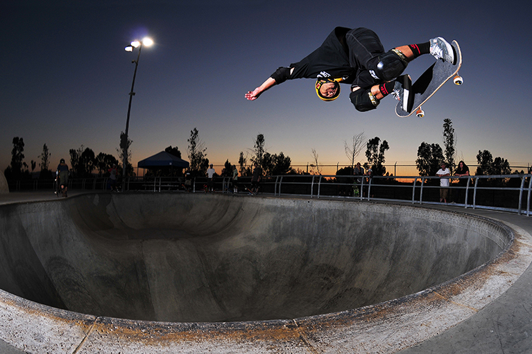 skateboarder doing a skate trick