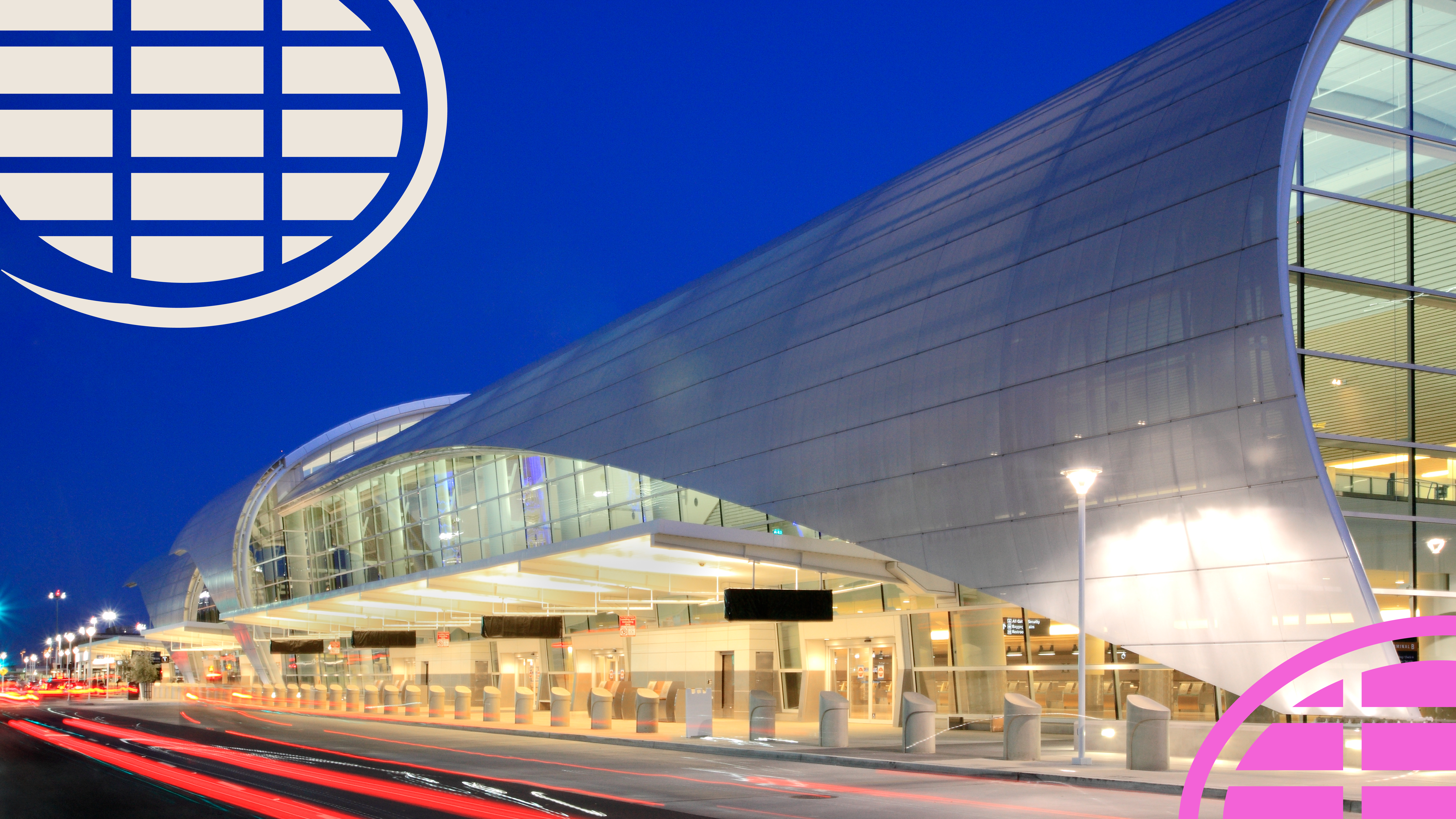 San Jose Mineta International Airport at dusk
