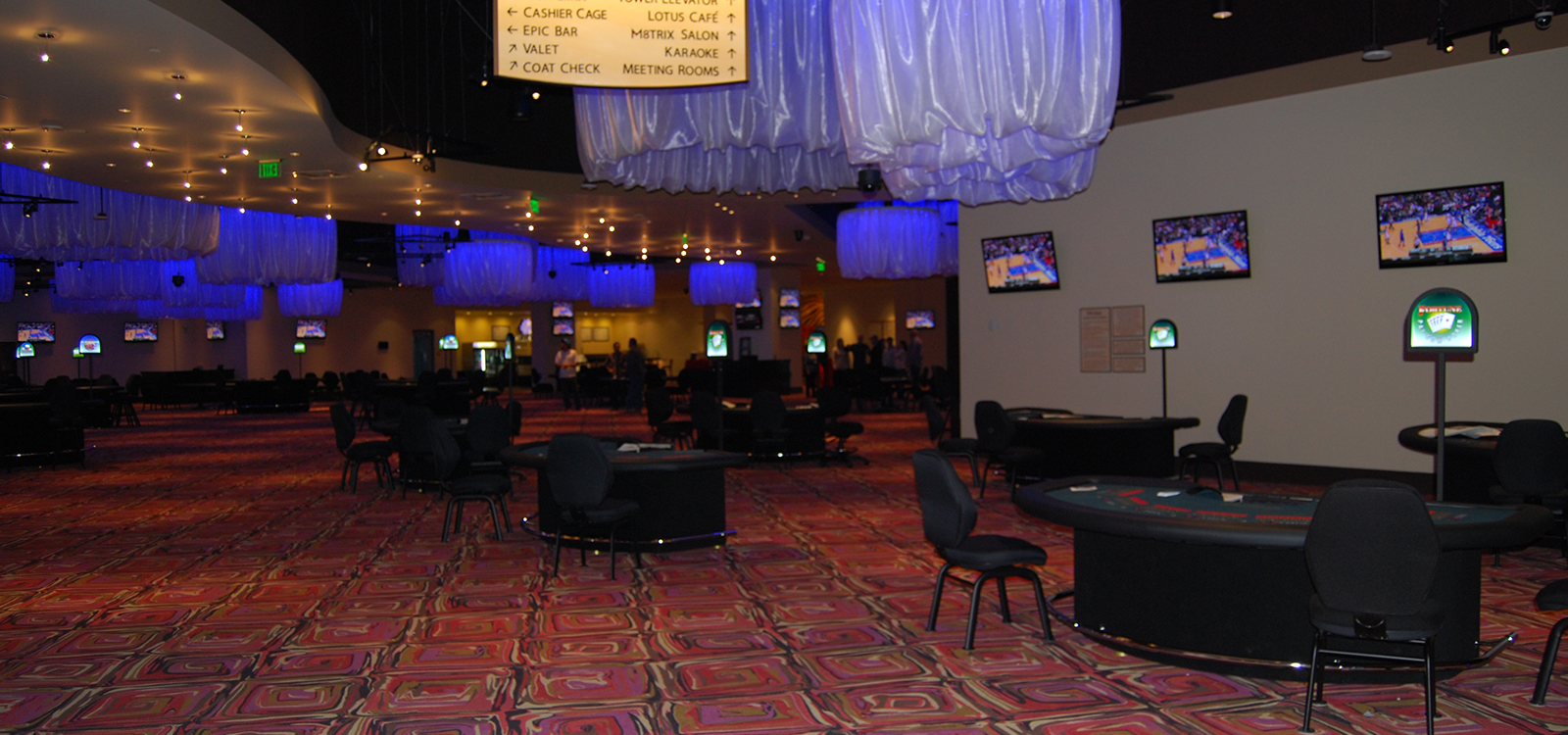 inside view of tables at the casino matrix