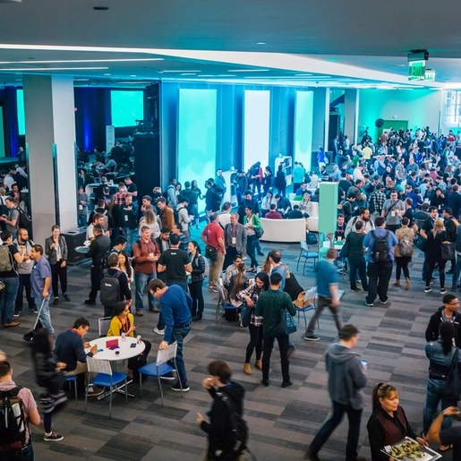 An event taking place inside the lower level at the San Jose Convention Center