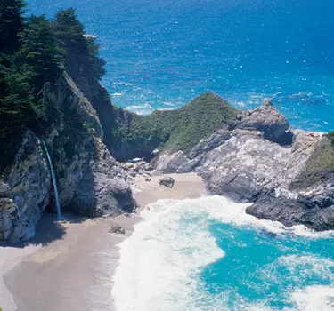 A breathtaking view looking down at McWay Falls in Julia Pfeiffer Burns State Park
