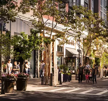 Shopping and strolling in the streets of Santana Row.