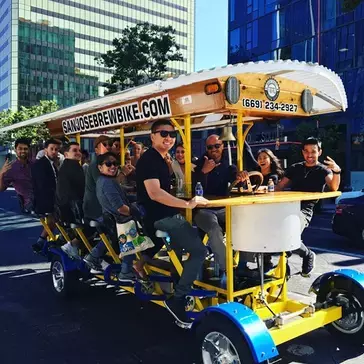 Pedal with friends from breweries to bars with San Jose Brew Bike.