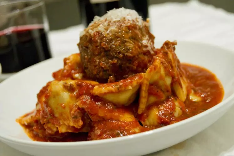 ravioli and meatballs