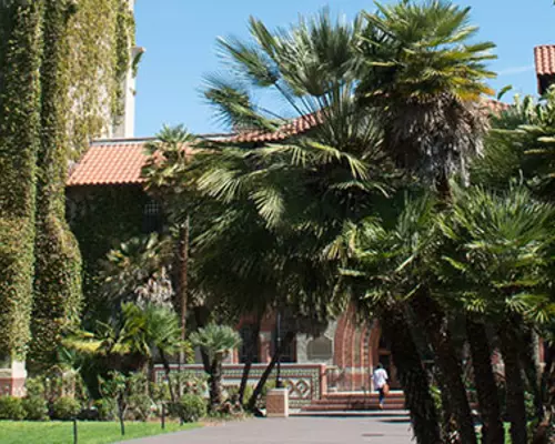 San Jose State University campus and historic building and garden