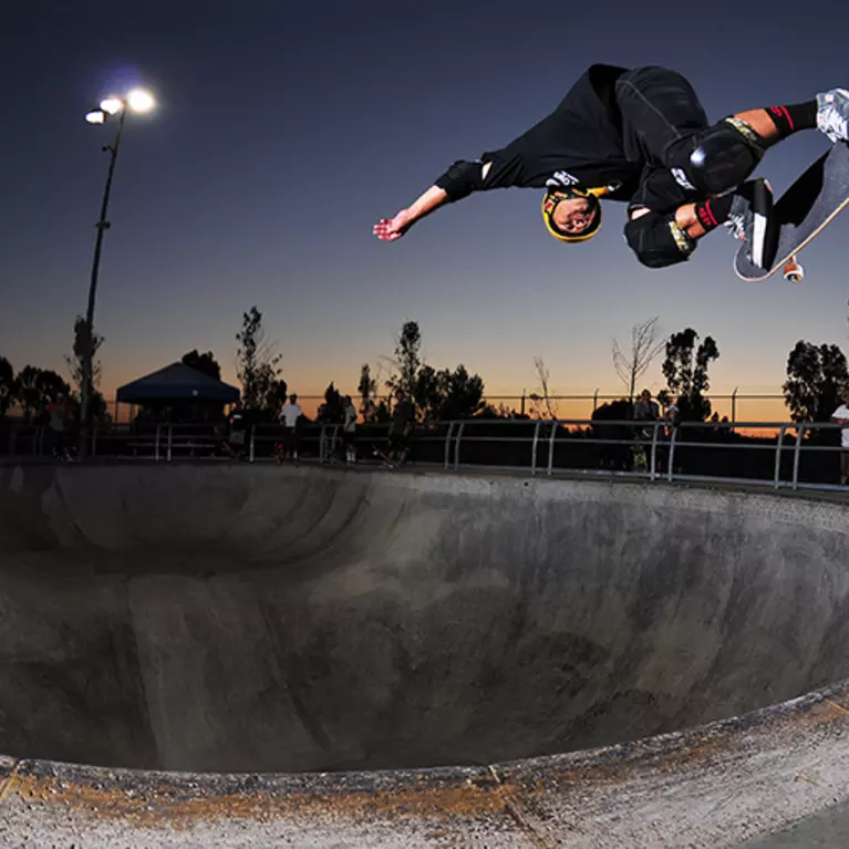 Skater night skateboarding at Lake Cunningham Skate Park