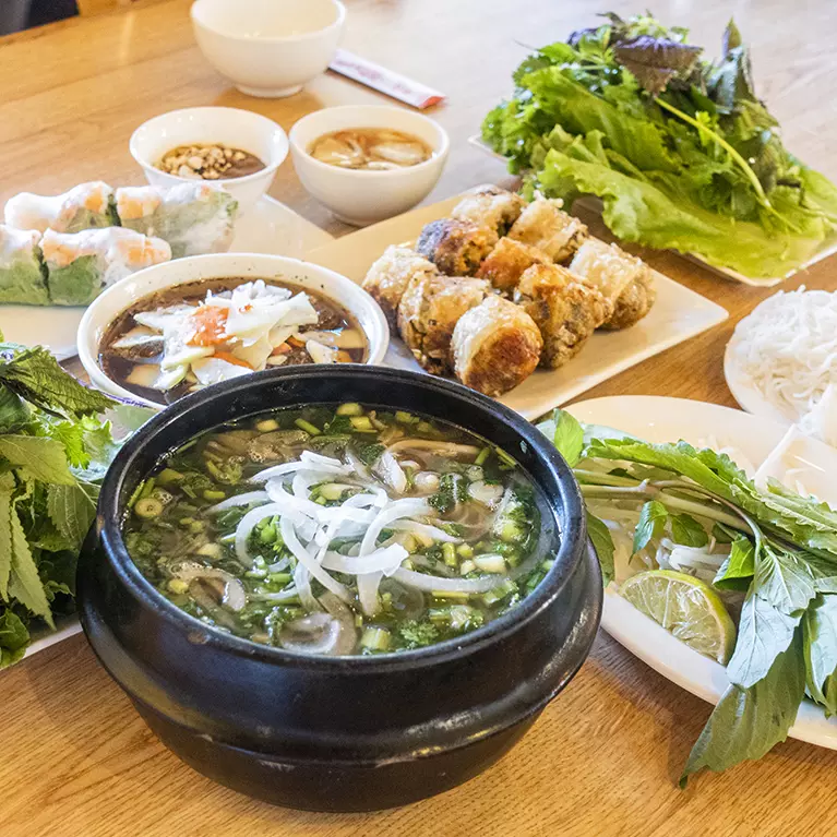 Bowl of Pho at Pho Co II in Little Saigon neighborhood in San Jose