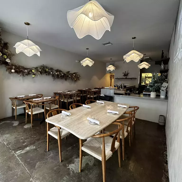 trendy dining room with modern finishings