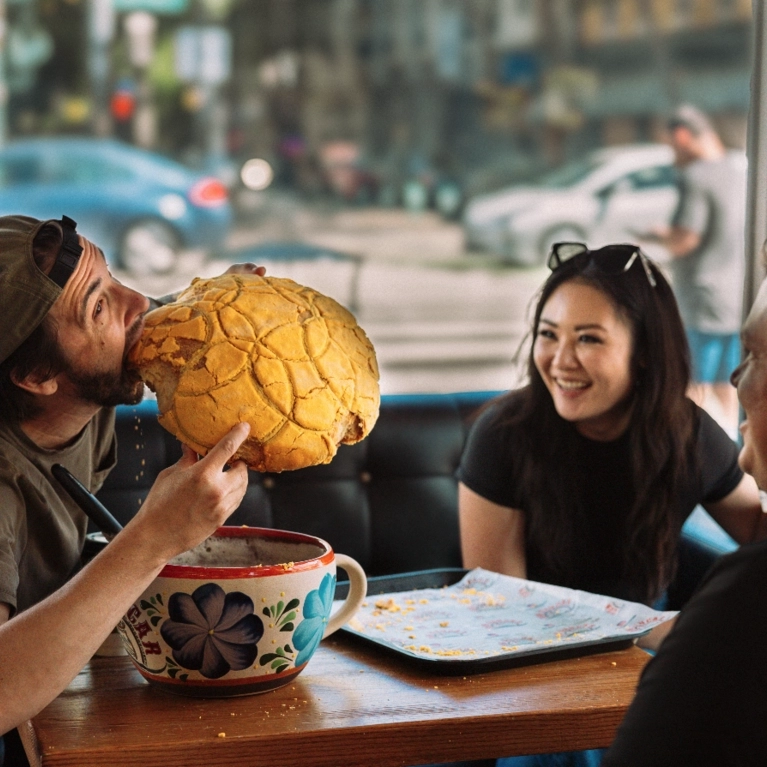 Giant Concha at Con Azucar Cafe in Downtown San Jose