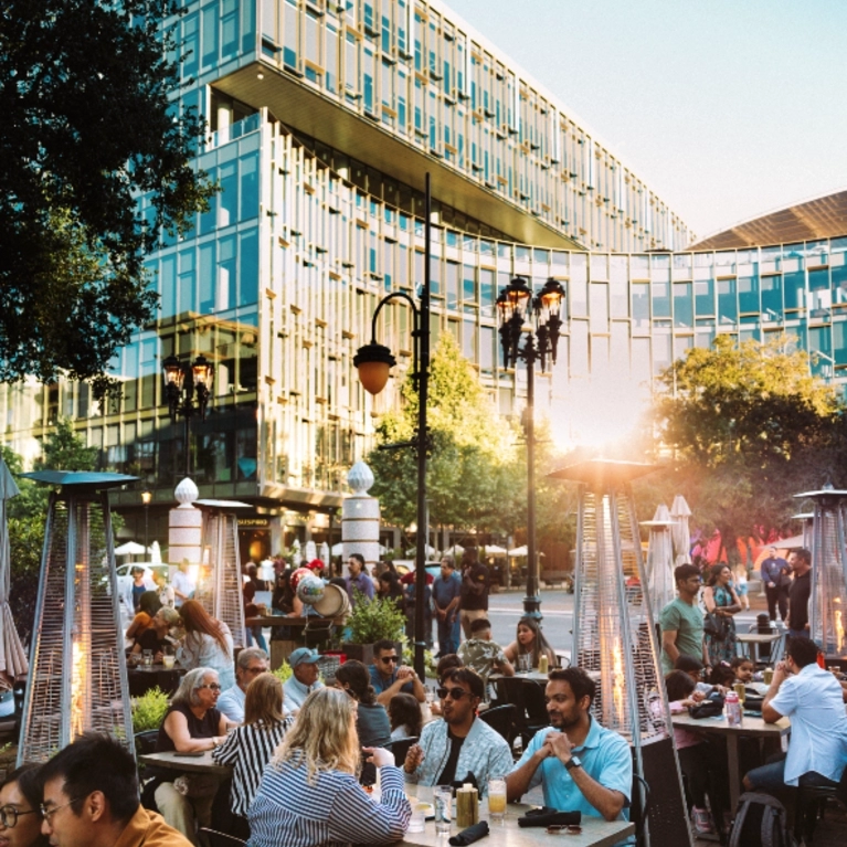 Dining on Santana Row in San Jose
