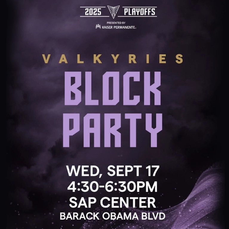 Golden State Valkyrie Watch Party SAP Center San Jose
