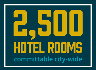 2,500 hotel rooms committable city-wide 
